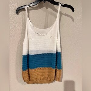 Color block knit tank top